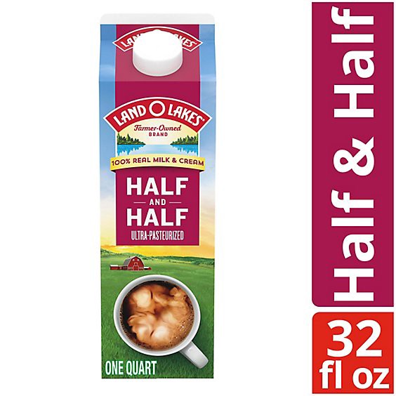slide 1 of 3, Land O Lakes Traditional Half And Half Coffee Creamer Quart - 32 Fl. Oz., 1 qt