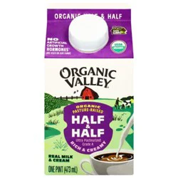 Organic Valley Half & Half Organic Ultra Pasteurized Pint - 16 Fl. Oz.