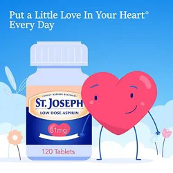 St. Joseph Aspirin Tablets Low Dose 81 Mg Enteric Coated - 120 Count