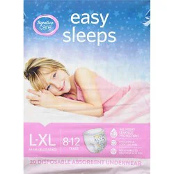Signature Select/care Easy Sleep Girl Disposable Overnight Underwear Large To Extra Large - 20 Count