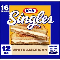 Kraft Singles White American Slices Pack - 16 Count
