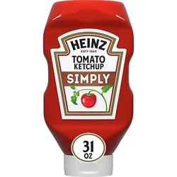 Heinz Simply Tomato Ketchup With No Artificial Sweeteners Bottle - 31 Oz