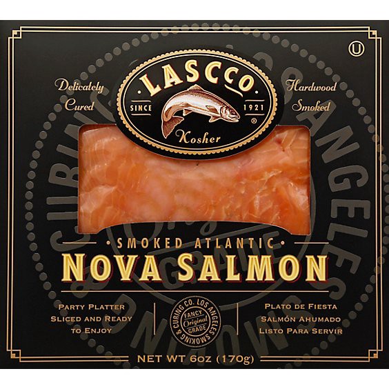 slide 1 of 1, Lascco Atlantic Salmon Cold Smoked Party Wheel - 6 Oz, 6 oz