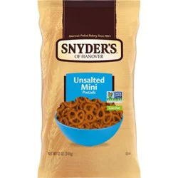 Snyder's Of Hanover Unsalted Mini Pretzels - 12 Oz