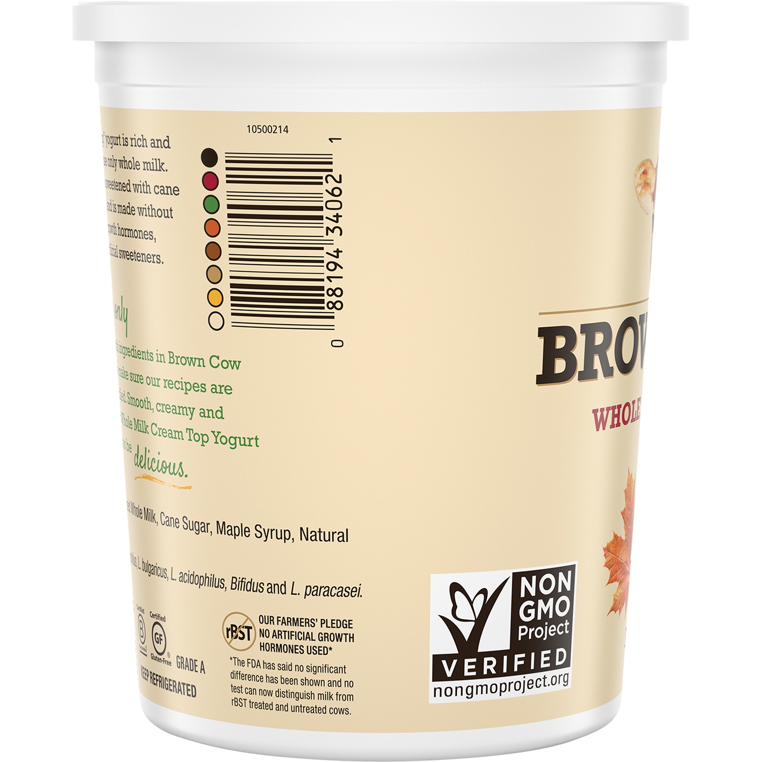 slide 2 of 2, Brown Cow Whole Milk Maple Yogurt, 32 fl oz