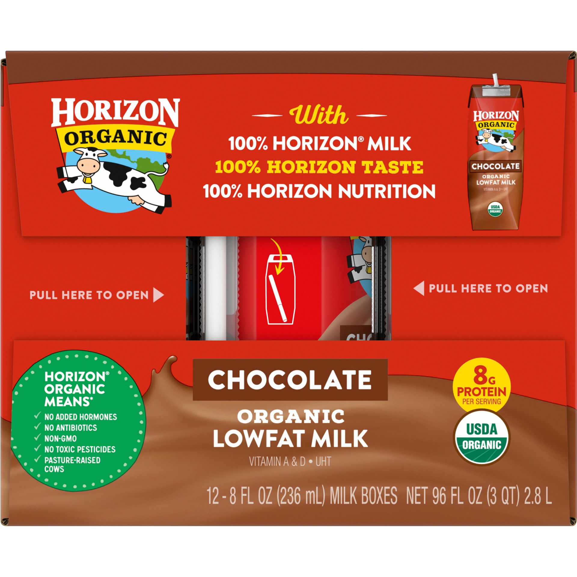 slide 5 of 8, Horizon Organic 1% Lowfat UHT Chocolate Milk, 8 fl oz