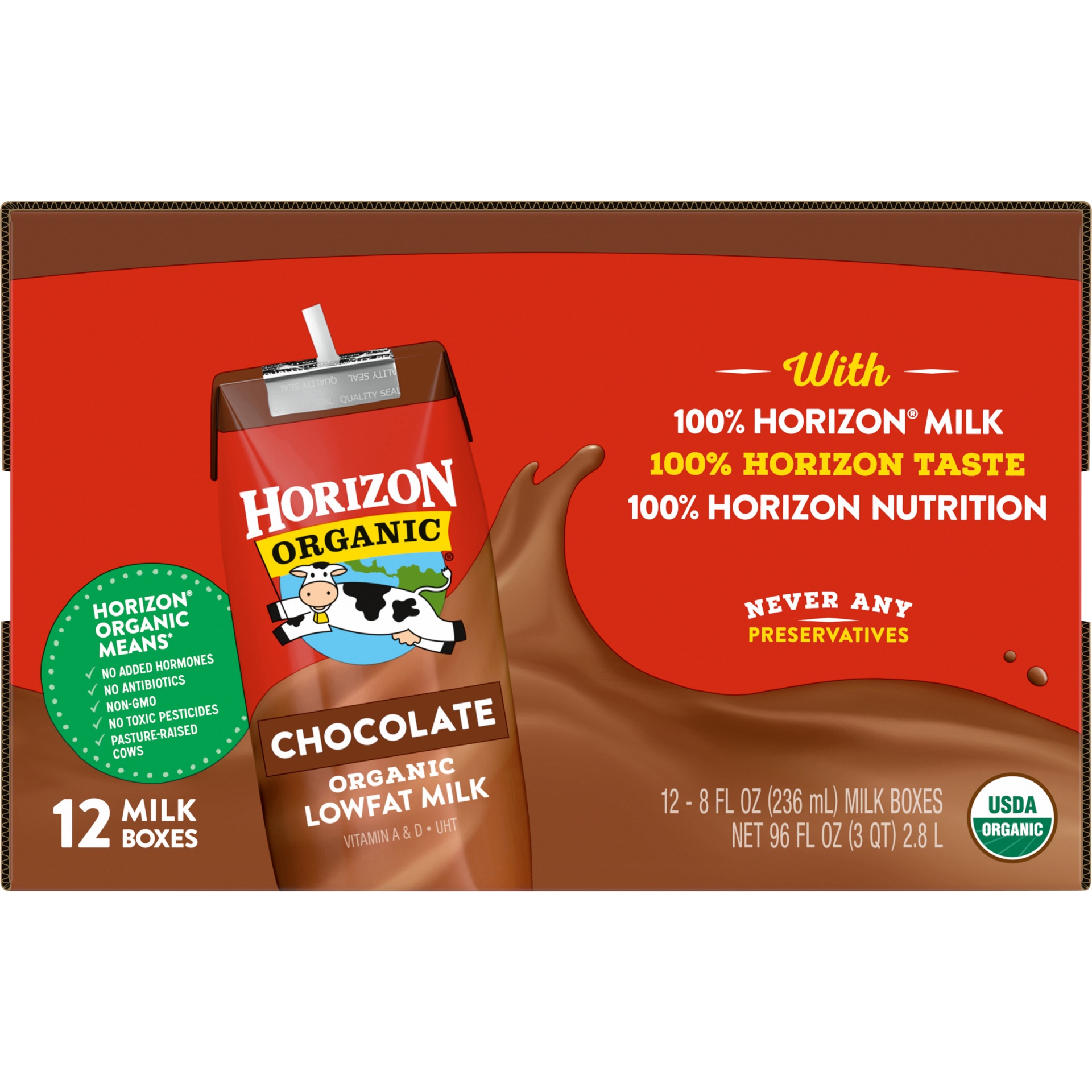 slide 7 of 8, Horizon Organic 1% Lowfat UHT Chocolate Milk, 8 fl oz
