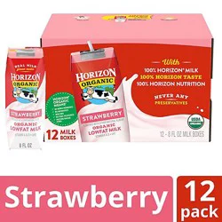 Horizon Organic Shelf-Stable 1% Lowfat Strawberry Milk Boxes - 12-8 Fl. Oz.