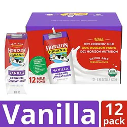 Horizon Organic Shelf-Stable 1% Lowfat Vanilla Milk Boxes - 12-8 Fl. Oz.