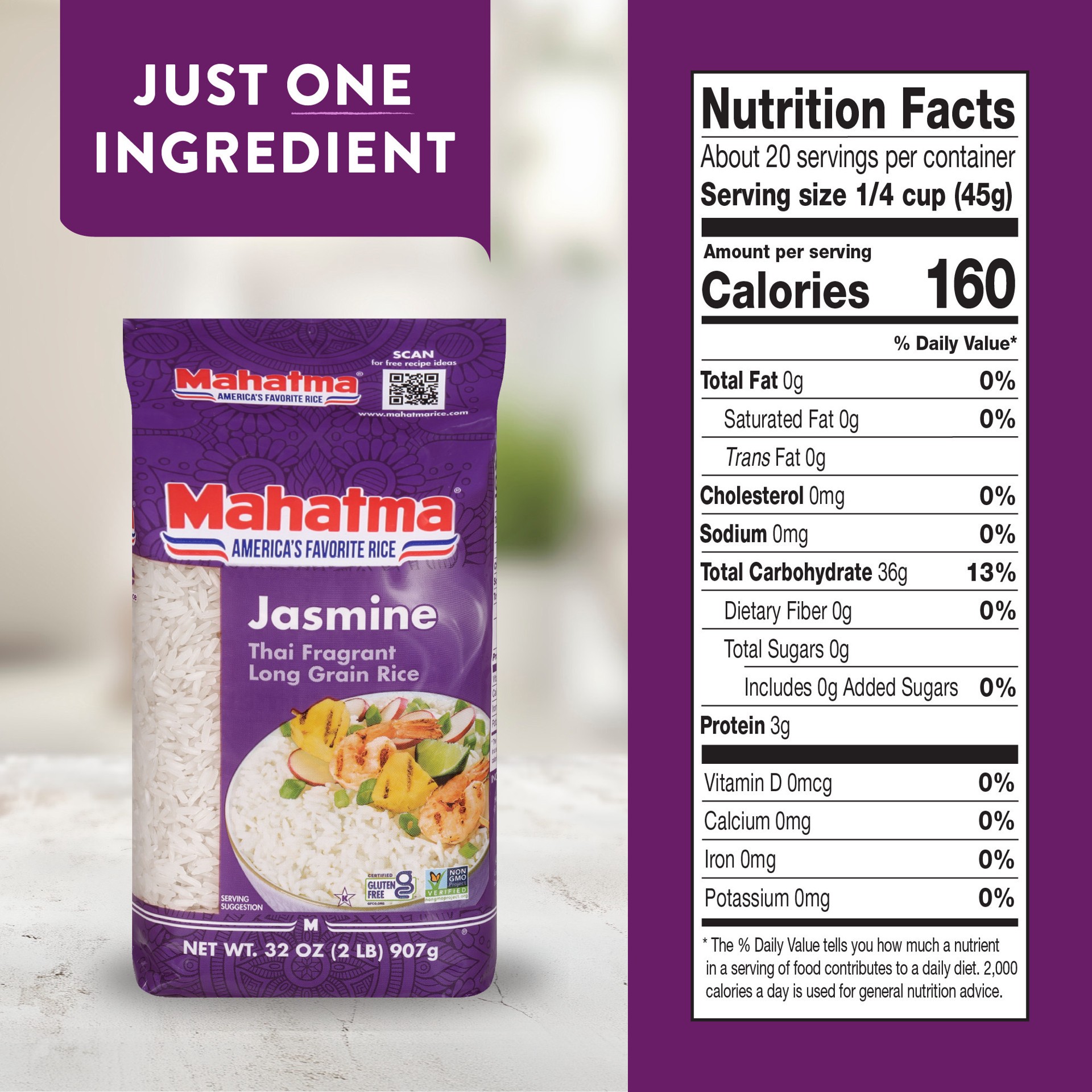 slide 4 of 6, Mahatma Jasmine Thai Long Grain Rice In Bag - 2 Lb, 2 lb