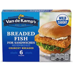 Van De Kamp's Crunchy Breaded Fish Frozen Sandwich Fillets -6-18 Oz
