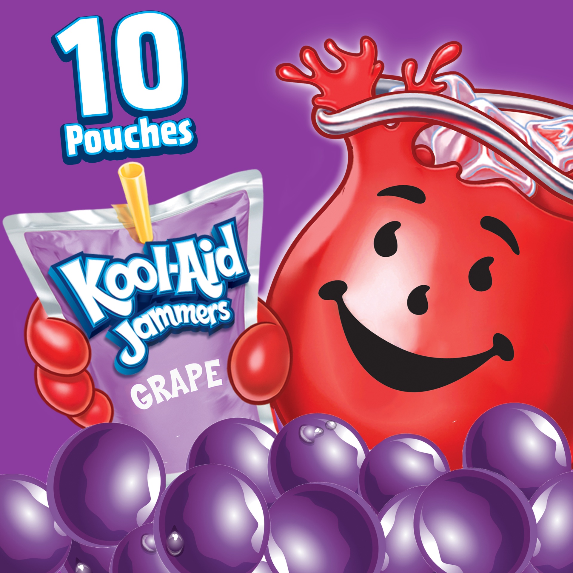 slide 3 of 12, Kool-Aid Jammers Grape Artificially Flavored Soft Drink, 10 ct; 6 fl oz