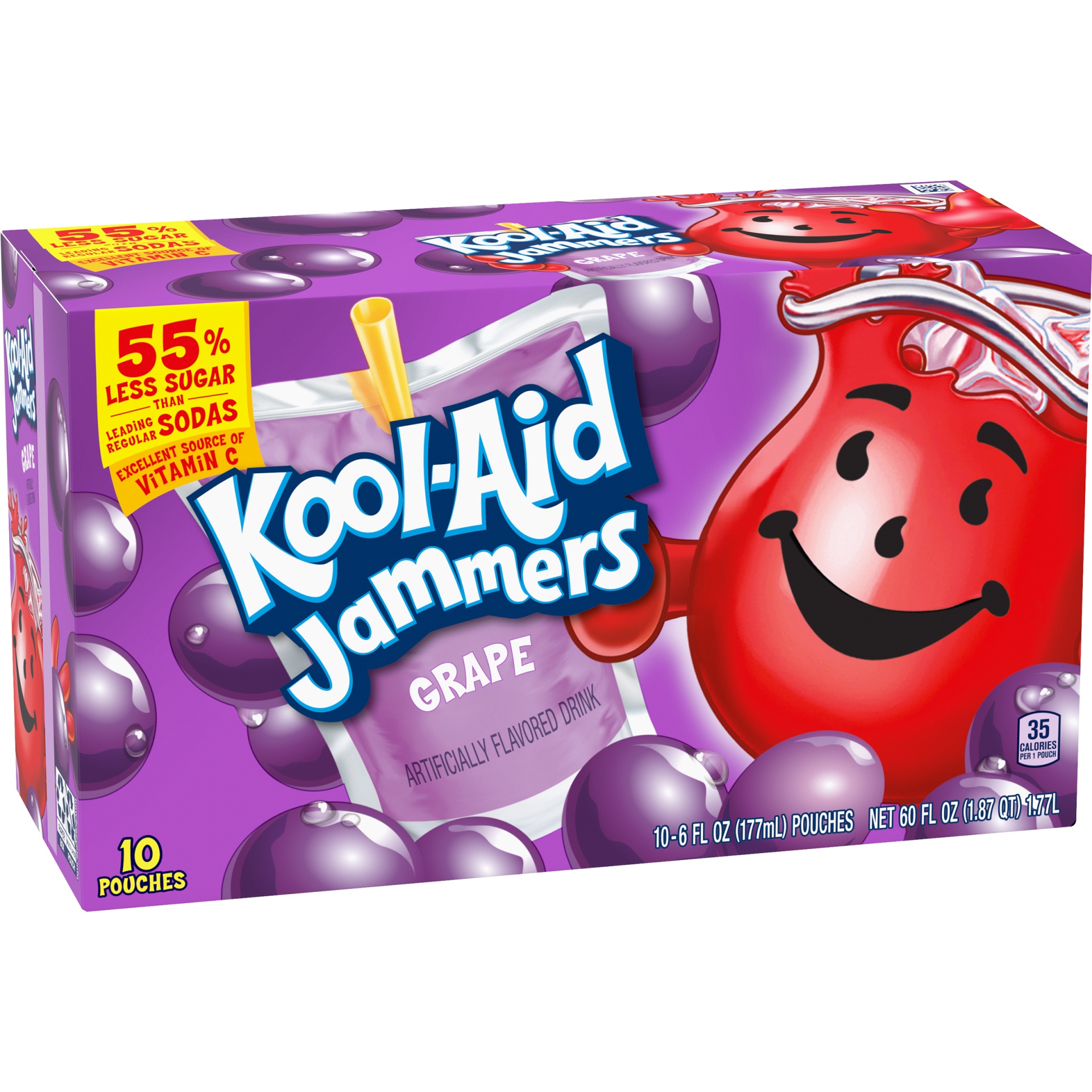 slide 8 of 12, Kool-Aid Jammers Grape Artificially Flavored Soft Drink, 10 ct; 6 fl oz