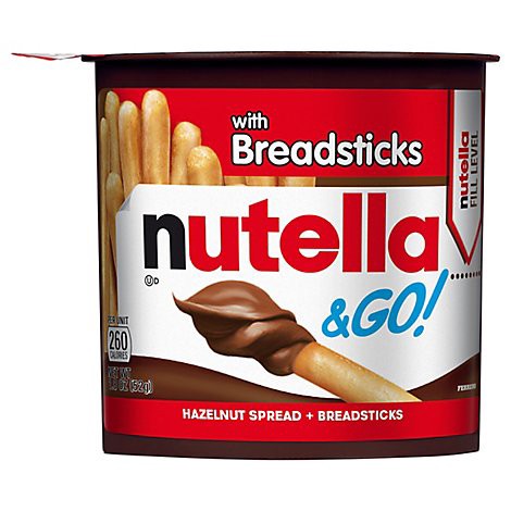 slide 1 of 5, Nutella & Go! Hazelnut Spread & Breadsticks Hazelnut Jar - 1.8 Oz, 1.8 oz
