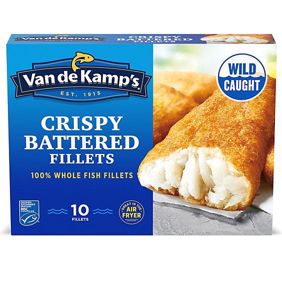 slide 1 of 5, Van De Kamp's 100% Real Crispy Battered Frozen Whole Fish Fillets -10-19.45 Oz, 19.45 oz