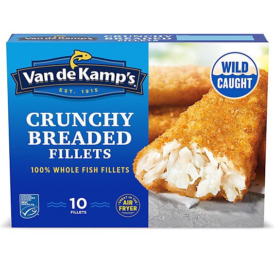 slide 1 of 5, Van De Kamp's 100% Real Crunchy Breaded Frozen Whole Fish Fillets -10-19 Oz, 19 oz