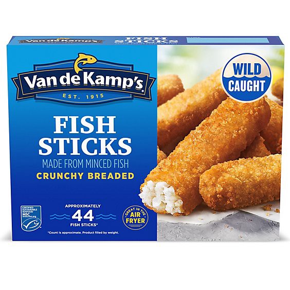 slide 1 of 5, Van De Kamp's 100% Real Fish Frozen Fish Sticks -44-24.6 Oz, 24.6 oz