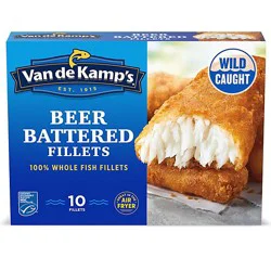 Van De Kamp's 100 % Real Beer Battered Frozen Whole Fish Fillets -10-19.1 Oz