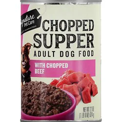 Signature Pet Care Dog Food Chopped Supper Adult With Chopped Beef Can - 22 Oz