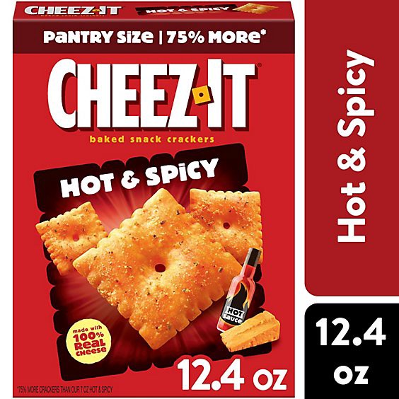 slide 1 of 6, Cheez-It Cheese Crackers Hot And Spicy Baked Snack Crackers - 12.4 Oz, 12.4 oz