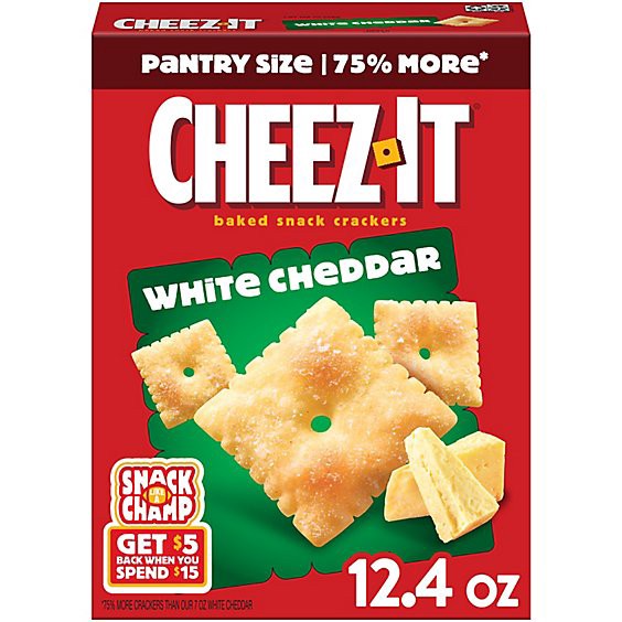 slide 1 of 12, Cheez-It Cheese Crackers White Cheddar Baked Snack Crackers - 12.4 Oz, 12.4 oz