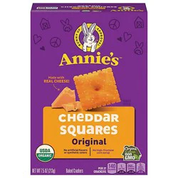 Annies Homegrown Crackers Organic Baked Snack Cheddar Squares - 7.5 Oz