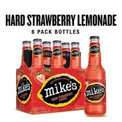 Mikes Hard Beverage Cool Hard Refreshing Lemonade Strawberry Bottle - 6-11.2 Fl. Oz.