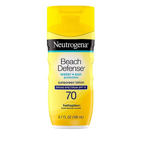 slide 1 of 1, Neutrogena Beach Defense Sunscreen Lotion Water + Sun Protection Spf 70 - 6.7 Fl. Oz., 6.7 fl oz