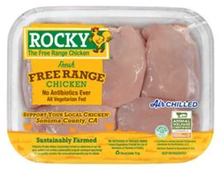 Rocky All Natural Free Range Boneless Skinless Chicken Thighs - 1.25 Lb