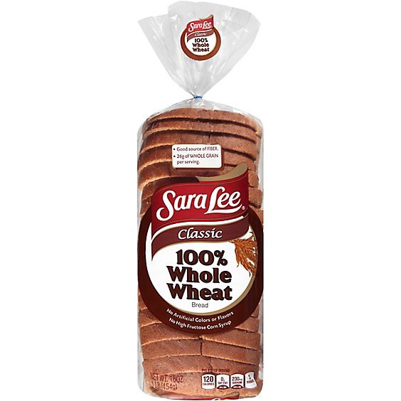 slide 1 of 1, Sara Lee Classic 100% Whole Wheat Bread - 16 Oz, 16 oz