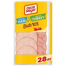 Oscar Mayer Sub Kit With Extra Lean Smoked Ham & Extra Lean Smoked Turkey Breast Sliced Deli Lunch Meat - 28 Oz