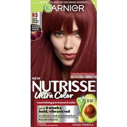 Garnier Nutrisse Ultra Color Nourishing Hair Color Creme R3 Light Intense Auburn Kit - Each