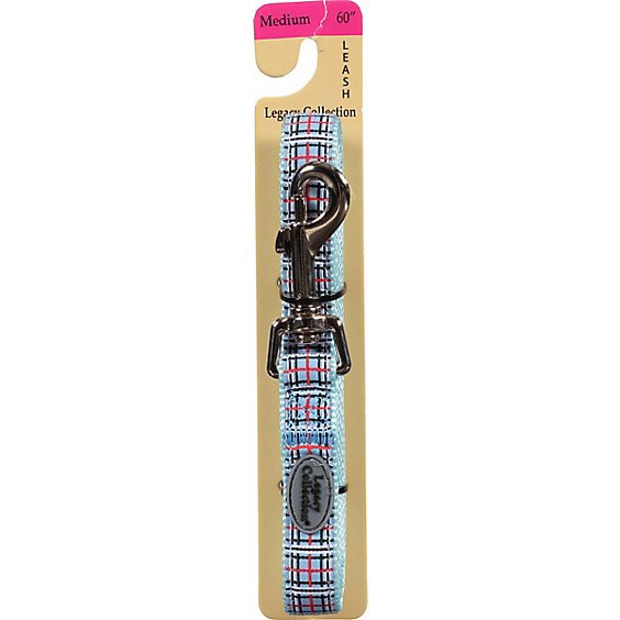 slide 1 of 10, Legacy Collection Dog Leash Medium 60 Inch Blue Plaid Card - Each, 1 ct