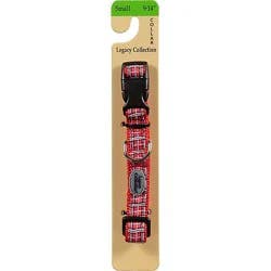 Legacy Collection Dog Collar Small 9 To 14 Inch Red Plaid Card - Each