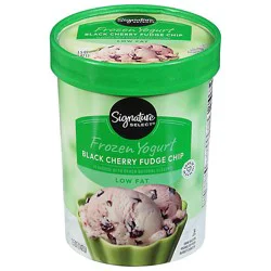 Signature Select Chocolate Chip Black Cherry Low Fat Frozen Yogurt - 1.5 Quart