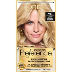 L'oreal Paris Superior Preference Fade-Defying Hair Color 9g Light Golden Blonde Kit - Each
