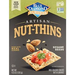 Blue Diamond Nut Thins Cracker Snacks Artisan Natural Sesame Seeds - 4.25 Oz