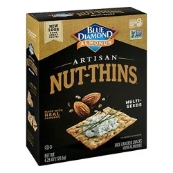 Blue Diamond Nut Thins Cracker Snacks Artisan Natural Multi Seeds - 4.25 Oz