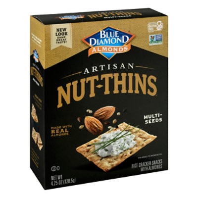 slide 1 of 1, Blue Diamond Nut Thins Cracker Snacks Artisan Natural Multi Seeds - 4.25 Oz, 4.25 oz