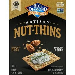 Blue Diamond Nut Thins Cracker Snacks Artisan Natural Multi Seeds - 4.25 Oz