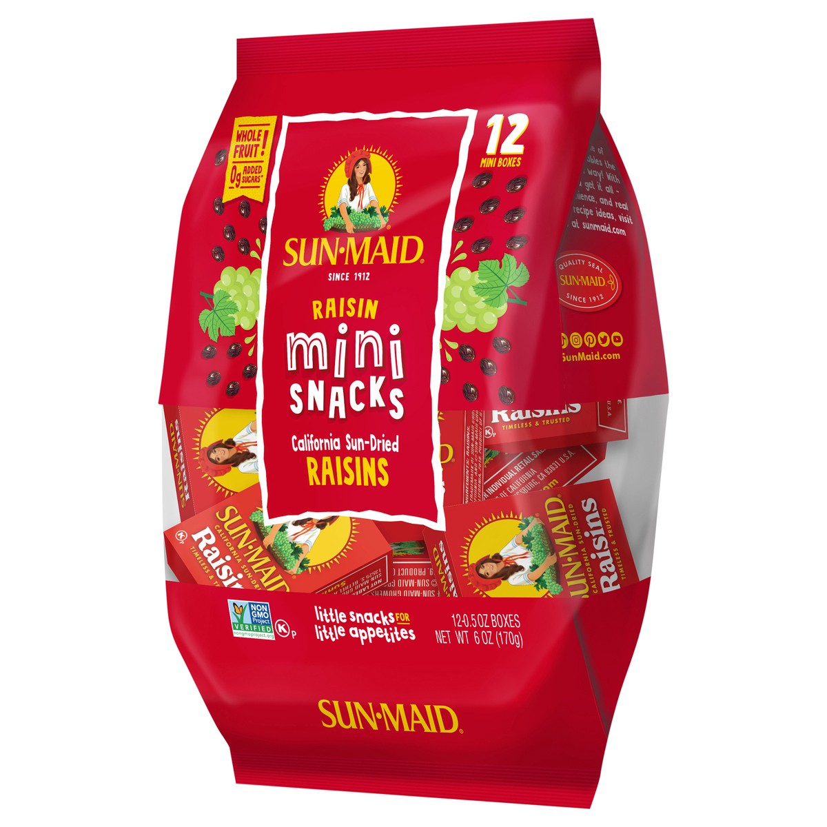 slide 5 of 8, Sun-Maid Raisins Natural California Mini-Snacks - 12-0.5 Oz, 12 x .5 oz