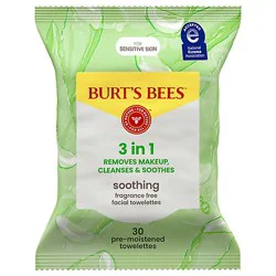 Burt's Bees Soothing Facial Towelettes With Aloe Vera - 30 Count