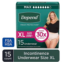 Depend Fresh Protection Adult Extra-Large Blush Absorbency Incontinence Underwear - 15 Count