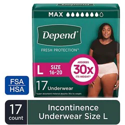 Depend Fresh Protection Adult Large Blush Absorbency Incontinence Underwear - 17 Count