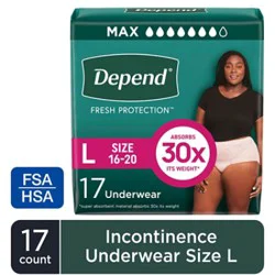 Depend Fresh Protection Adult Large Blush Absorbency Incontinence Underwear - 17 Count