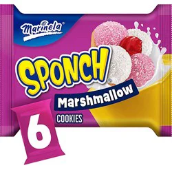 Marinela Sponch Marshmallow Cookies With Coconut And Strawberry - 9.54 Oz