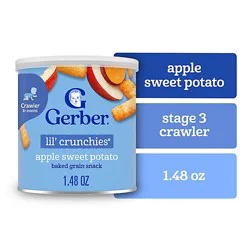 Gerber Snacks For Baby Lil Crunchies Apple Sweet Potato Puffs - 1.48 Oz