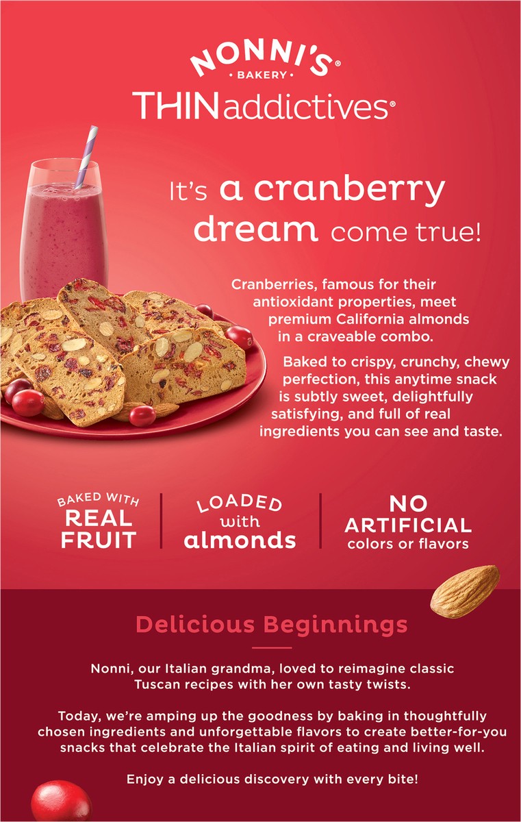slide 7 of 10, Nonnis Thinaddictives Cookies Almond Thin Cranberry 6 Count - 4.4 Oz, 4.4 oz