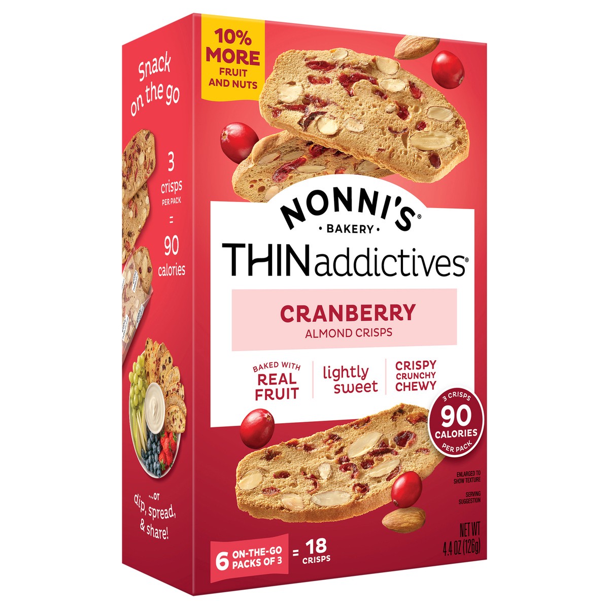 slide 10 of 10, Nonnis Thinaddictives Cookies Almond Thin Cranberry 6 Count - 4.4 Oz, 4.4 oz