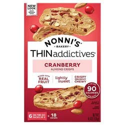 Nonnis Thinaddictives Cookies Almond Thin Cranberry 6 Count - 4.4 Oz